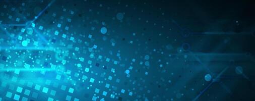 Abstract blue technology background with dots vector