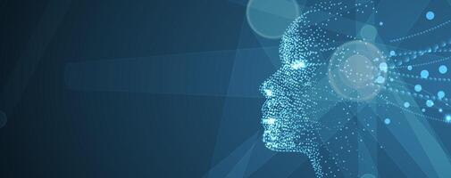 the head of a man is surrounded by dots vector