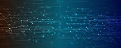 abstract technology background with blue and orange lines vector