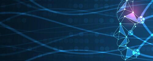 A blue background with a digital line pattern vector