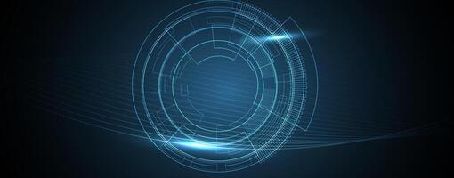Futuristic futuristic technology background with glowing lines vector