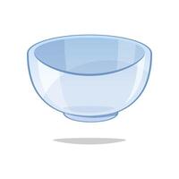 Empty glass bowl isolated on white background. vector