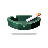 Cigarette and ashtray isolated on white background. vector