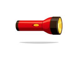 Red flashlight isolated on white background. vector