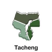 Tacheng map. map of China Country colorful design, illustration design template on white background vector
