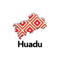 Huadu map. map of the China Country. Borders of for your infographic. illustration design template vector