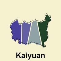 Kaiyuan City map design, World Map International template with outline graphic sketch style for your company vector
