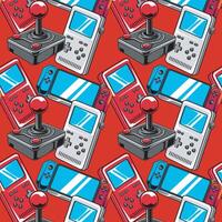 Arcade Gamepad seamless repeat pattern Illustration vector