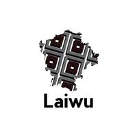 Map of Laiwu modern geometric illustration, map of China Country design template vector