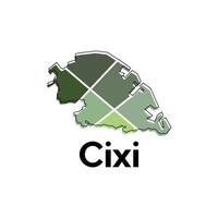 Cixi map. map of the China Country. Borders of for your infographic design template vector