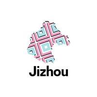Jizhou map. map of the China Country. Borders of for your infographic design template vector