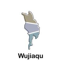 Map of Wujiaqu City Modern Simple Geometric, illustration design template vector