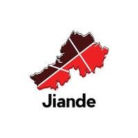 Map of Jiande modern geometric illustration, map of China Country design template vector