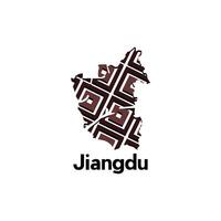 Jiangdu map. map of the China Country. Borders of for your infographic design template vector