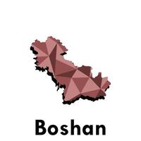 Map of Boshan colorful modern polygon geometric design, element graphic illustration template vector
