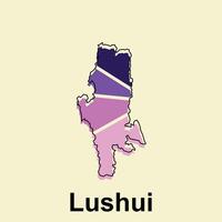 Lushui City map design, World Map International template with outline graphic sketch style for your company vector