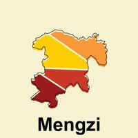 Mengzi map. map of China Country colorful design, illustration design template on white background vector