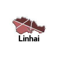 Linhai map. map of the China Country. Borders of for your infographic design template vector