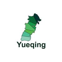 Yueqing map. map of the China Country. Borders of for your infographic. illustration design template vector