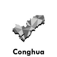 Map of Conghua colorful modern polygon geometric design, element graphic illustration template vector