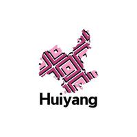Map of Huiyang modern geometric illustration, map of China Country design template vector