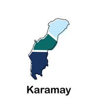 Karamay map. map of China Country colorful design, illustration design template on white background vector