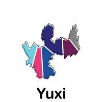 Yuxi map. map of the China Country. Borders of for your infographic design template vector