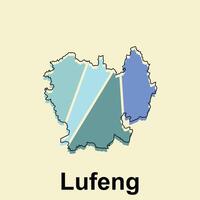 Lufeng City map design, World Map International template with outline graphic sketch style for your company vector