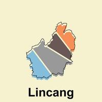 Linchang map. map of China Country colorful design, illustration design template on white background vector