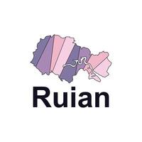 Ruian map. map of the China Country. Borders of for your infographic design template vector