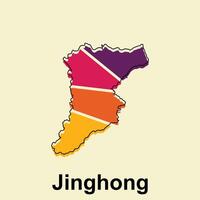Jinghong City map design, World Map International template with outline graphic sketch style for your company vector