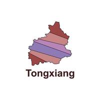 Tongxiang map. map of the China Country. Borders of for your infographic. illustration design template vector