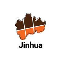 Map of Jinhua modern geometric illustration, map of China Country design template vector