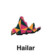 Map of Hailar colorful modern polygon geometric design, element graphic illustration template vector