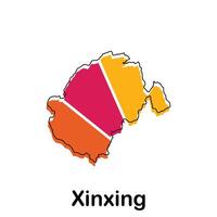 Map of Xinxing City Modern Simple Geometric, illustration design template vector