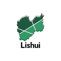 Map of Lishui modern geometric illustration, map of China Country design template vector