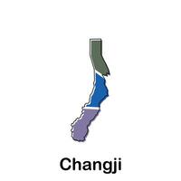 Changji City map design, World Map International template with outline graphic sketch style for your company vector