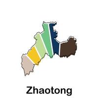 Zhaotong map. map of the China Country. Borders of for your infographic design template vector