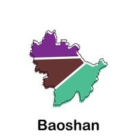 Baoshan map. map of China Country colorful design, illustration design template on white background vector