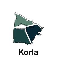 Korla map. map of China Country colorful design, illustration design template on white background vector