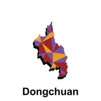 Map of Dongchuan colorful modern polygon geometric design, element graphic illustration templateMap of colorful modern polygon geometric design, element graphic illustration template vector