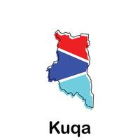 Kuqa City map design, World Map International template with outline graphic sketch style for your company vector