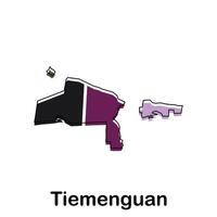 Map of Tiemenguan City Modern Simple Geometric, illustration design template vector