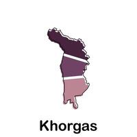 Khorgas City map design, World Map International template with outline graphic sketch style for your company vector