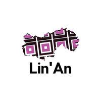 Map of Lin An modern geometric illustration, map of China Country design template vector