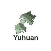 Yuhuan map. map of the China Country. Borders of for your infographic. illustration design template vector