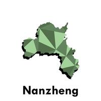 Map of Nanzheng colorful modern polygon geometric design, element graphic illustration template vector
