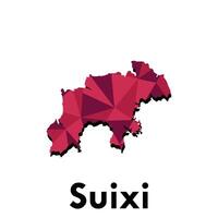 Map of Suixi colorful modern polygon geometric design, element graphic illustration template vector