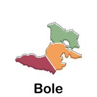 Bole map. map of China Country colorful design, illustration design template on white background vector