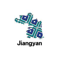 Map of Jiangyan modern geometric illustration, map of China Country design template vector